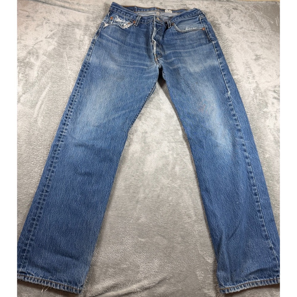 Vtg‎ Levi's 501 Button Fly Jeans Made in Dominican Republic W36 L33 Distressed